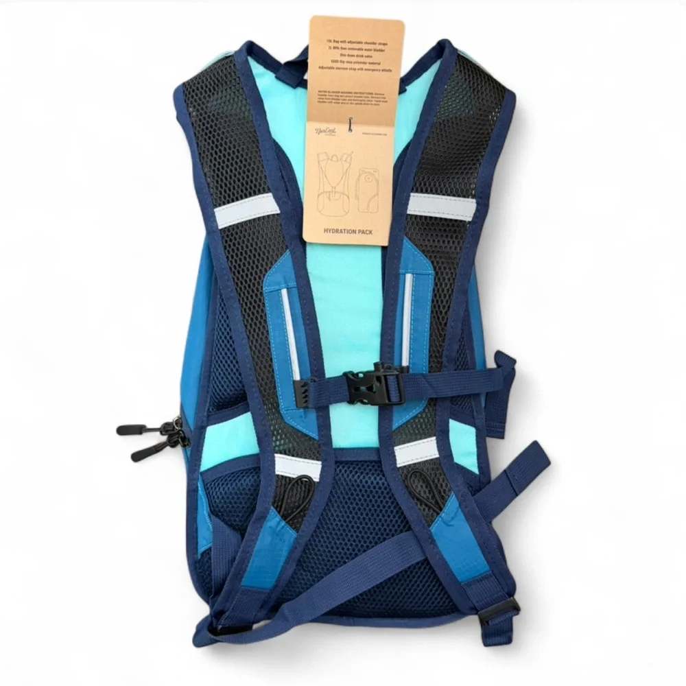 Outdoors Hydration Backpack with SEALED 2-liter Reservoir and Hose (NWT)